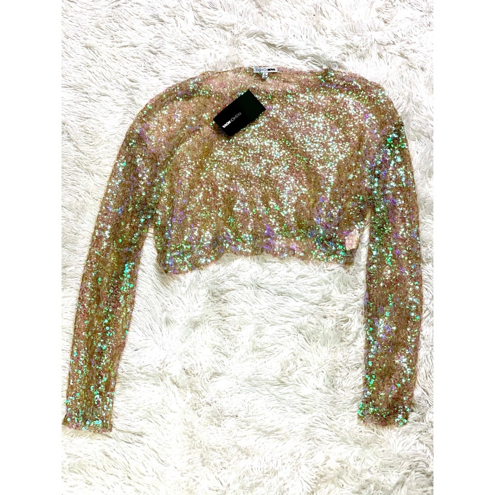 Sparkly Sequins Crop Top